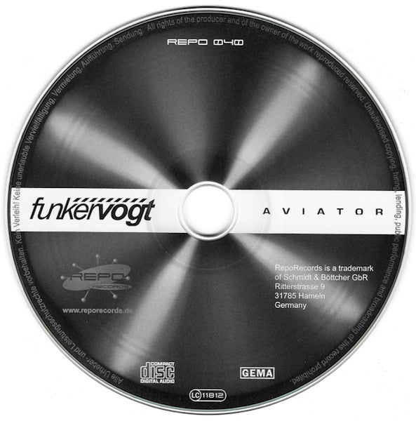 Image of Label Cover of 3xCD - VG+/VG+ - FUNKER VOGT, Aviator - Collector's Edition (RepoRecords; REPO 040, Europe 2017, Double Digipak, Booklet), ,  - 1736303E