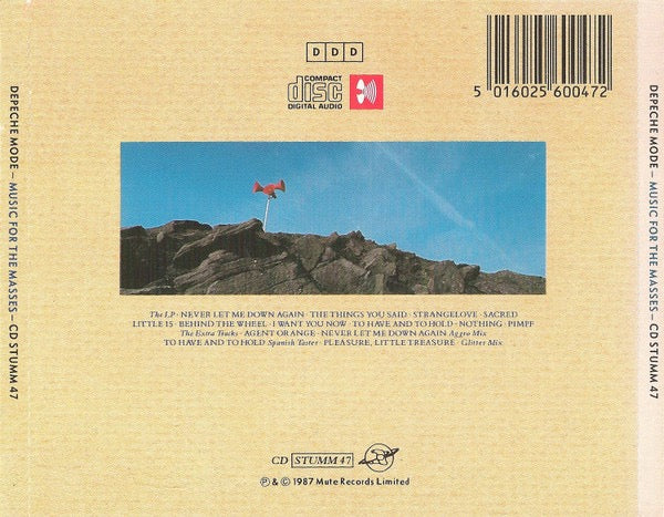 Image of Back Cover of CD - VG+/VG+ - DEPECHE MODE, Music For The Masses (Mute; CD STUMM 47, UK 1987, Jewel Case), ,  - 3236006E