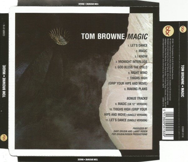 Image of Back Cover of CD - EX/EX - TOM BROWNE, Magic (Big Break Records; CDBBR 0116, UK 2012 Reissue, Super Jewel case), ,  - 1756284S