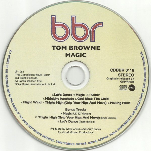 Image of Label Cover of CD - EX/EX - TOM BROWNE, Magic (Big Break Records; CDBBR 0116, UK 2012 Reissue, Super Jewel case), ,  - 1756284S