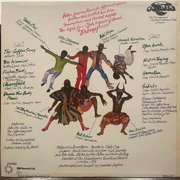 Image of Back Cover of LP - G+/VG - OSIBISA, Ojah Awake (Bronze; BRON 411, UK , Picture Sleeve), Strong VG,  - 1726502E