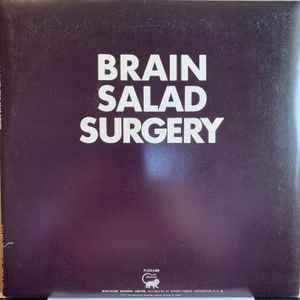 Image of Back Cover of LP - VG+/VG+ - EMERSON, LAKE & PALMER, Brain Salad Surgery (Manticore; P-10114M, Japan 1976 Reissue, Gatefold Die Cut Triptych Cover, Insert, Poster, With Obi), Small splits on folds of poster,  - 1846009S