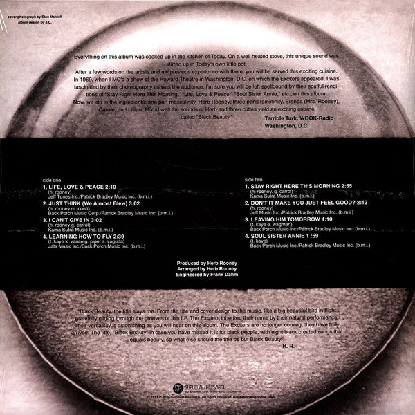 Image of Back Cover of LP - VG+/VG+ - THE EXCITERS, Black Beauty (Survival Research; SVVRCH088, Australia 2024, Unofficial), One light hairline. ,  - 1826019E