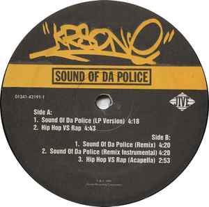Image of Back Cover of 12" - /VG - KRS-ONE, Sound Of Da Police/ Hip Hop VS Rap (Jive  ; 01241-42191-1, US 1993, Plain Sleeve), Light marks only.,  - 1826077E