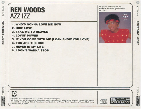 Image of Back Cover of CD - EX/EX - REN WOODS, Azz Izz (Elektra; WPCR-28690, Japan 2015 Reissue, With Obi, Limited Edition), SEALED,  - 1856032S