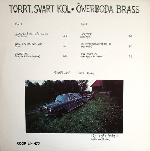 Image of Back Cover of LP - VG/VG+ -  WERBODA BRASS, Torrt, Svart kol (Coop; COOP LP-477, Sweden 1977), General Wear on Sleeve, Strong VG,  - 1846078S