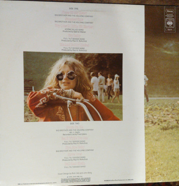 Image of Back Cover of LP - VG+/VG+ - JANIS JOPLIN, Janis Joplin's Greatest Hits (CBS Orange/Yellow; S 65470, UK 1970s Reissue), ,  - 1826162E