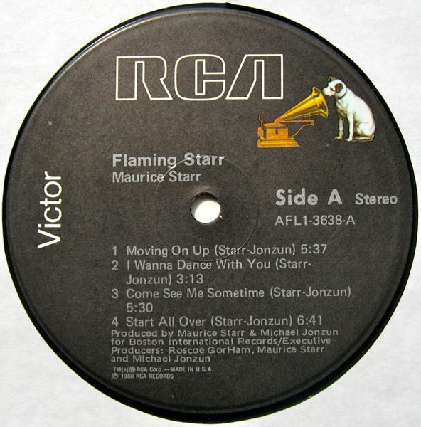 Image of Label Cover of LP - EX/VG - MAURICE STARR, Flaming Starr (RCA Victor; AFL1-3638, US 1980), Mottling on vinyl but doesn't affect play. Sleeve in shrinkwrap (opened).,  - 1826134E