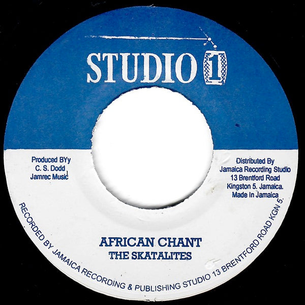 Image of Front Cover of 7" - /VG+ - THE SKATALITES / WINSTON & JERRY, African Chant / Get Ourselves Together (Studio One; , Jamaica 2013 Reissue), Shop stock, fogged from press, plays with noise.,  - 1816175C