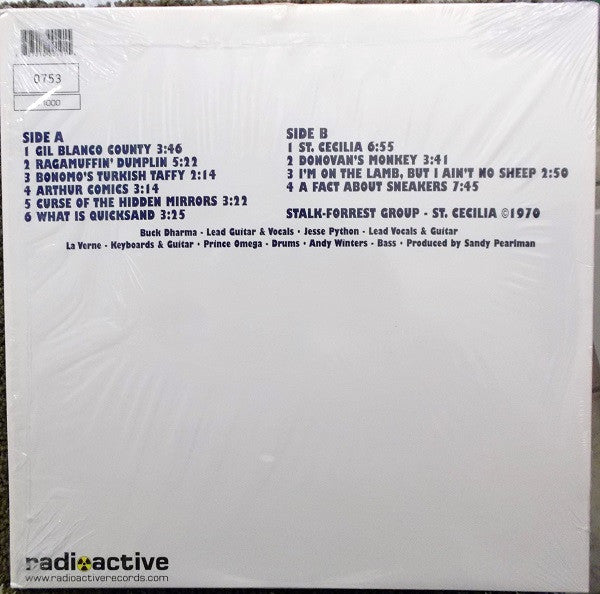 Image of Back Cover of LP - VG/VG - STALK-FORREST GROUP, St. Cecilia: The California Album (Radioactive; RRLP 019, UK 2004 Reissue, Unofficial Release, Numbered Limited Edition of 1,000), No.209, Strong VG,  - 1816183C