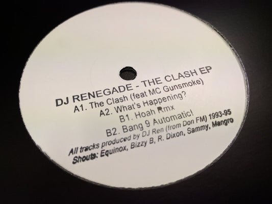 Image of Front Cover of 12" - /G+ - DJ RENEGADE, The Clash EP (8205 Recordings; 8205-004, UK 2017 Reissue, Stamped White Label, Plain Sleeve, Limited Edition, Repress, White Label, Black Stamped), lots of scuffs and one or two hairlines,  - 2246044S