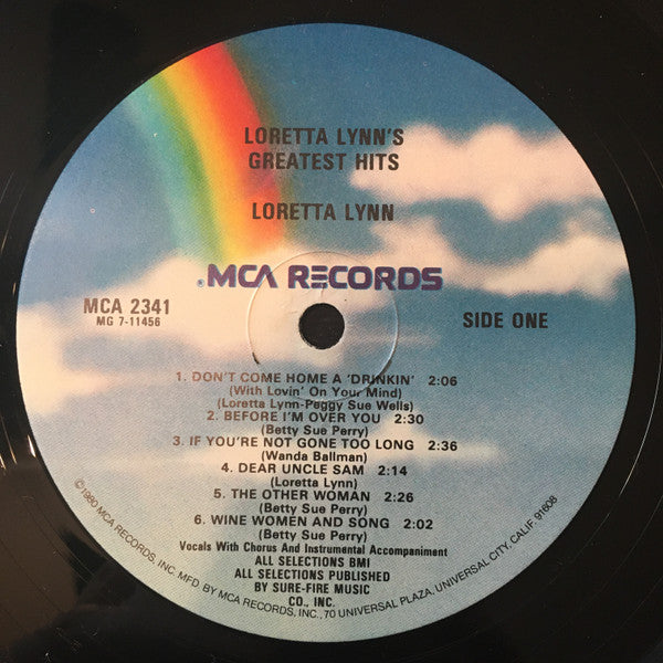 Image of Label Cover of LP - VG/VG - LORETTA LYNN, Greatest Hits (MCA Records; MCA 2341, US 1980 Reissue), ,  - 1816213C