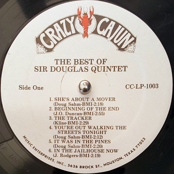 Image of Label Cover of LP - VG/VG+ - SIR DOUGLAS QUINTET (DOUG SAHM), The Best Of Sir Douglas Quintet (Crazy Cajun; CC-LP-1003, US 1960s Reissue, Mono), ,  - 1816192C