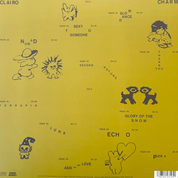 Image of Back Cover of LP - NEW/NEW - CLAIRO, Charm (Clairo Records; C-196922870552, US 2025, Gatefold, Yellow, Light Blue & Purple Striped Vinyl), ,  - 1816320C