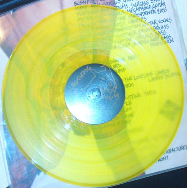 Image of Label Cover of LP - VG/VG+ - BUSHPIG, Bushpig (PGK Records; PGK 001, Australia 1990, Clear Yellow), ,  - 1846183S