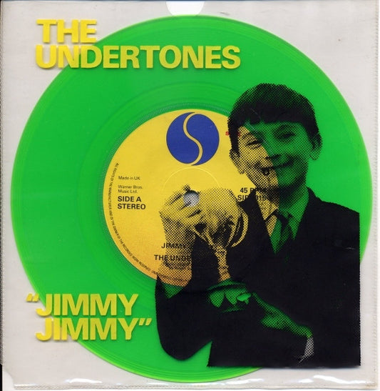 Image of Front Cover of 7" - VG/VG - THE UNDERTONES, Jimmy Jimmy / Mars Bars (Sire; SIR 4015, UK 1979, Printed Plastic Sleeve With Square Corners And Thumb Cut, Insert, Green Vinyl), Vinyl Fogged,  - 1826297E