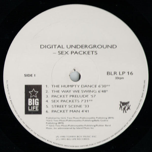 Image of Label Cover of LP - VG/VG - DIGITAL UNDERGROUND, Sex Packets (Tommy Boy; BLR LP 16, UK 1992), Light marks. Light wear to edge of sleeve & ringwear.,  - 1826146E