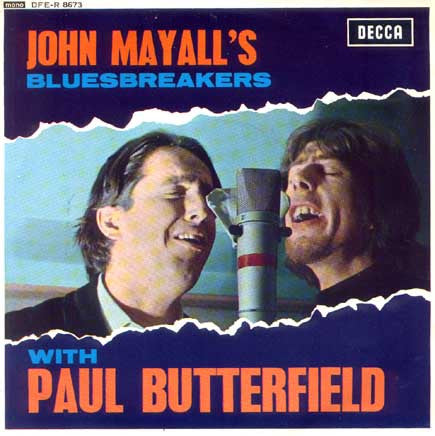 Image of Front Cover of 7" EP - VG/EX - JOHN MAYALL'S BLUESBREAKERS, All My Life (Decca Blue Boxed; DFE-R8673, UK 1967, Laminated Sleeve Without Flip Backs, Mono, 4 prong centre), Slight Sticker Damage To Sleeve, A1 - All My LifeA2 - Riding On The L & NB1 - Little By LittleB2 - Eagle Eye - 1826273E