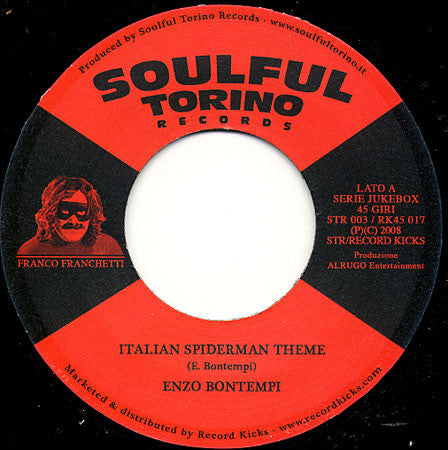 Image of Front Cover of 7" EP - /EX - ENZO BONTEMPI, Italian Spiderman Theme / Bangarang (Soulful Torino Records ; STR 003, Italy 2008), ,  - 1826272E