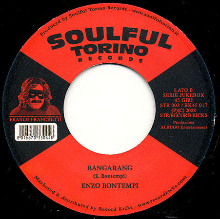 Image of Back Cover of 7" EP - /EX - ENZO BONTEMPI, Italian Spiderman Theme / Bangarang (Soulful Torino Records ; STR 003, Italy 2008), ,  - 1826272E