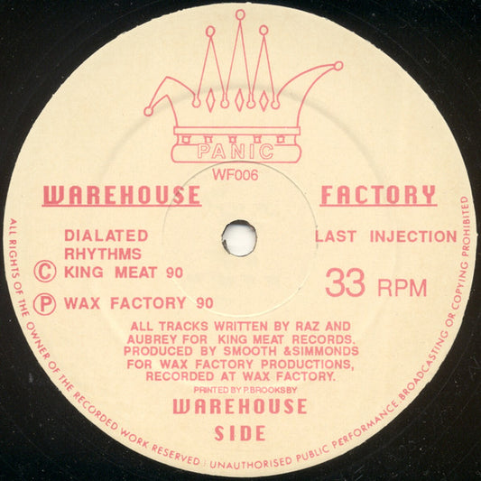 Image of Front Cover of 12"  - /VG - PANIC, Dialated Rhythms / Last Injection (Wax Factory Productions; WF 006, UK 1990), Light Marks only. Plays VG+,  - 1846219S