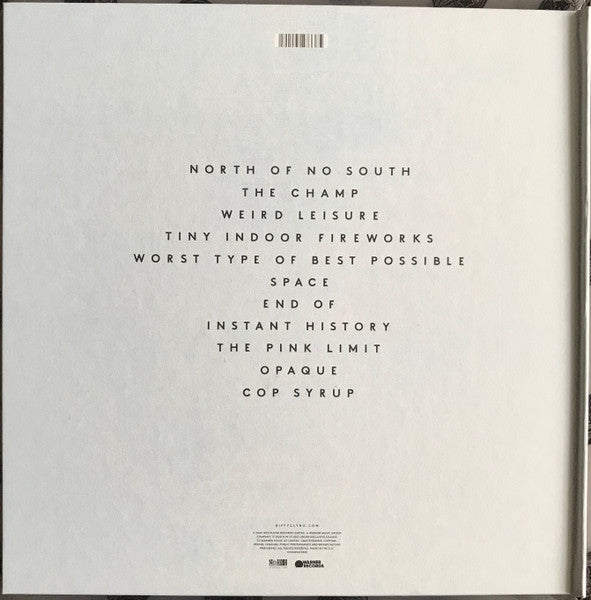 Image of Back Cover of LP - VG+/EX - BIFFY CLYRO, A Celebration Of Endings (14th Floor Records; 0190295273385, Europe 2020, 12x12 Book Sleeve, Clear and Blue Yolk Vinyl), Stilled Sealed With Slight Dent at Top of Spine,  - 1826182E