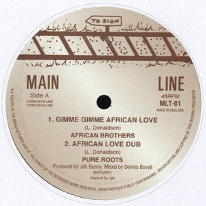 Image of Front Cover of 10" - /VG - AFRICAN BROTHERS / ROBERT EMANUEL, Gimme Gimme African Love / You Can t Push I Over (Main Line; MLT-01, UK 2008), Light lines nap.,  - 1826314E