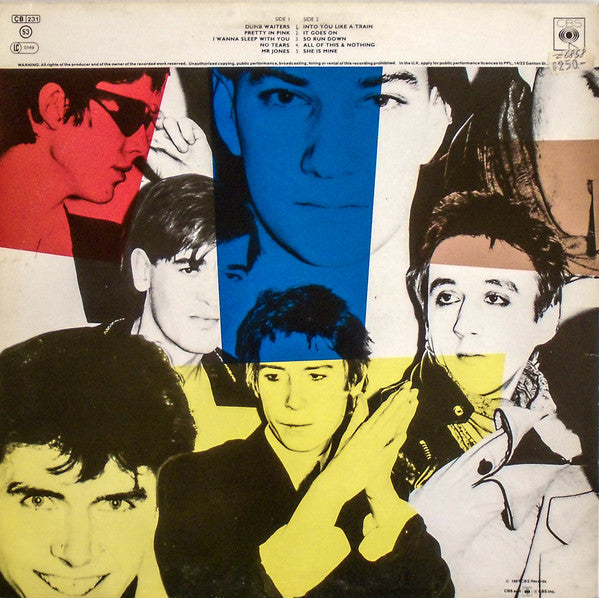 Image of Back Cover of LP - VG/VG+ - THE PSYCHEDELIC FURS, Talk Talk Talk (CBS Red Label; CBS 32539 , UK 1980s Reissue, Nice Price Inner, No Insert), Mark to sleeve varnish from Nice Price sticker removal.,  - 1816521C