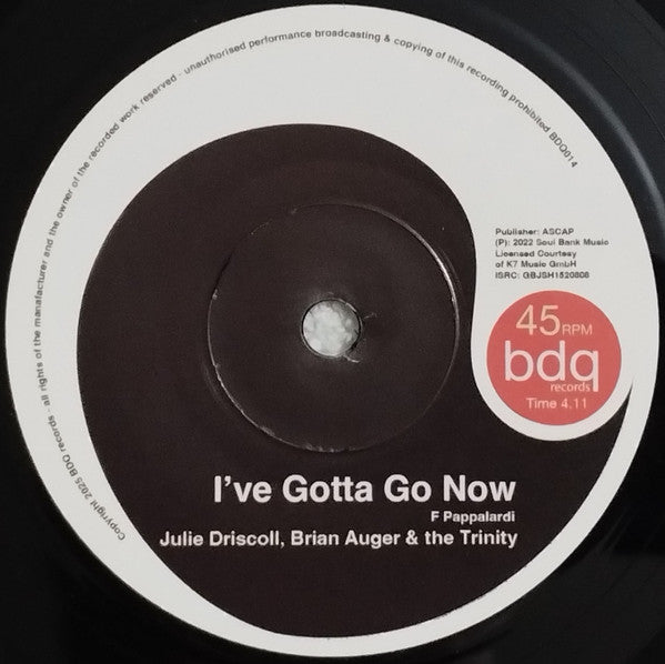 Image of Label Cover of 7" - VG+/VG+ - JULIE DRISCOLL, BRIAN AUGER & THE TRINITY, Let The Sunshine In (BDQ Records; BDQ014, UK 2024, Single Sheet Sleeve), ,  - 1816495C