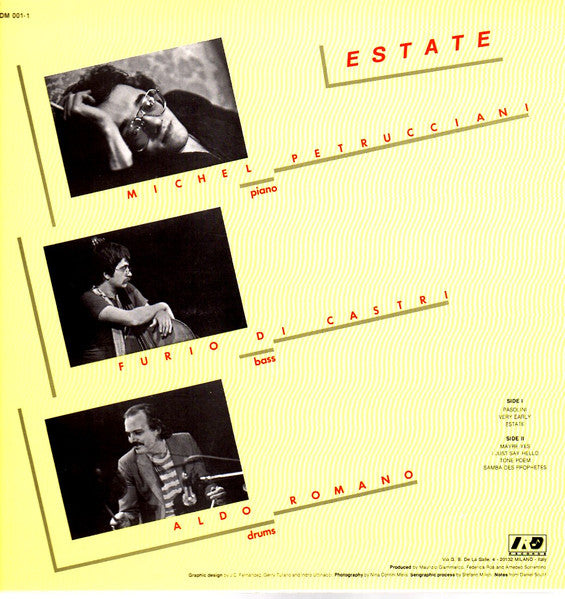 Image of Back Cover of LP - VG/VG+ - MICHEL PETRUCCIANI TRIO, Estate (IRD Records; TDM001.1, Italy 1989), ,  - 1826190E