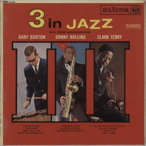 Image of Front Cover of LP - VG/VG - GARY BURTON / SONNY ROLLINS / CLARK TERRY, 3 In Jazz (RCA Victor; RD-7626, UK 1963), ,  - 1826335E