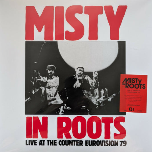 Image of Front Cover of LP - NEW/NEW - MISTY IN ROOTS, Live At Counter Eurovision  79 (People Unite; PU 003 ALB, UK 2026 Reissue, Poster, Sticker, Deluxe Edition, Limited Edition of 500, Numbered, Red Vinyl, Bonus 7"), , Celebrating their 50th anniversary, the legendary roots reggae band - Misty In Roots are set to release their long out of stock back catalogue, starting with their classic debut album - Live At Counter Eurovision  79, commonly accepted as one of the best live albums of all time! Widely kno