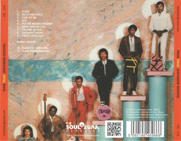 Image of Back Cover of CD - VG+/VG+ - TEASE, Tease (Funkytowngrooves; FTG-379, UK 2014 Reissue, Jewel Case), ,  - 1816602C