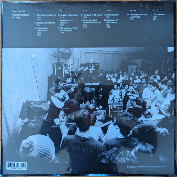 Image of Back Cover of 3xLP - VG+/VG+ - GASTR DEL SOL, We Have Dozens Of Titles (Drag City; DC836, US 2024, Box Set), Long mark on side D that doesn't affect play. Some minor shelf wear to box. ,  - 0826422E