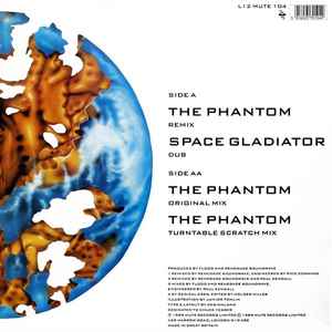 Image of Back Cover of 12" - G/VG - RENEGADE SOUNDWAVE, The Phantom Mixes / Space Gladiator (Mute; L12 MUTE 104, UK 1989, Picture Sleeve), light marks only. lots of wear to sleeve - peeling, edge wear and creasing,  - 3946226S