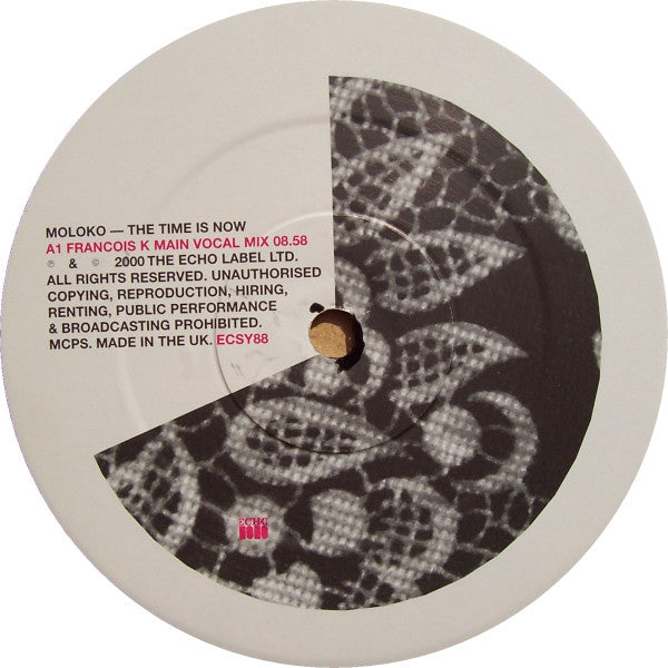 Image of Label Cover of 12" - VG/VG+ - MOLOKO, The Time Is Now (Echo; ECSY88, UK 2000), , A1 The Time Is Now (Francois K Vocal Mix) B1 The Time Is Now (Can 7 Jungle Boogie) B2 The Time Is Now (Matt Darey Vocal (Edit)) - 1826454E