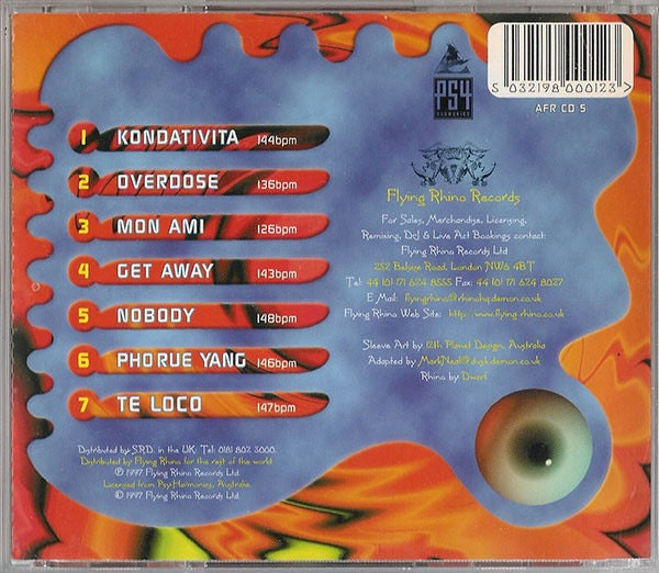 Image of Back Cover of CD - VG+/VG+ - PSYKO DISKO, Psycho Disco (Flying Rhino Records; AFR CD 5, UK 1997, Jewel Case, Insert), Nice copy showing minimal sign of use.,  - 1816705C