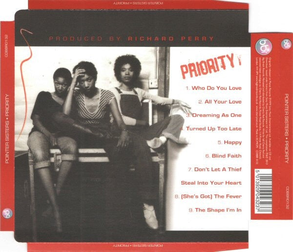 Image of Back Cover of CD - VG+/EX - POINTER SISTERS, Priority (Big Break Records; CDBBR0132, UK 2013 Reissue, Super Jewel case), Nice copy showing minimal sign of use.,  - 1816702C