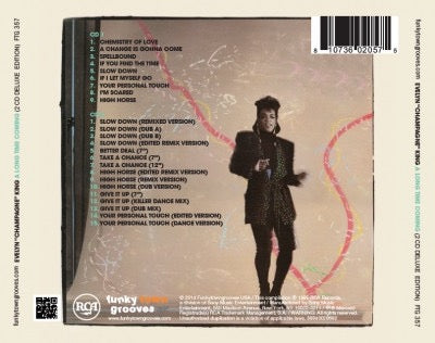 Image of Back Cover of 2xCD - VG+/EX - EVELYN "CHAMPAGNE" KING, A Long Time Coming (Funkytowngrooves; FTG-357, US 2013 Reissue, Double CD Case), Nice copy showing minimal sign of use.,  - 1816703C