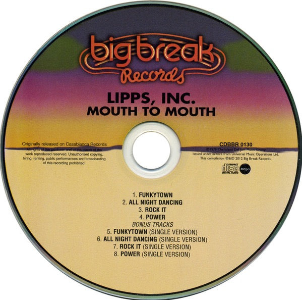 Image of Label Cover of CD - M/M - LIPPS, INC., Mouth To Mouth (Big Break Records; CDBBR 0130, UK 2012 Reissue, Super Jewel case), SEALED,  - 1916036C