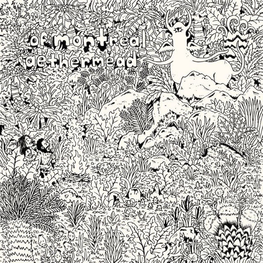 Image of Front Cover of LP - NEW/NEW - OF MONTREAL, aethermead (Polyvinyl; PRC5301, Europe 2026, Gatefold, Insert, Cloudy Clear Vinyl, Download Card, Lyric Insert), , aethermead, the newest offering and 20th full-length album from of Montreal, finds the band revisiting sounds from their early years, while still pushing artistic boundaries with their iconic style of pop & indie rock. Celebrated for their unique and prolific output, frontperson and primary songwriter / multi-instrumentalist Kevin Barnes recor