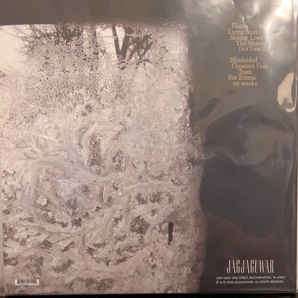 Image of Back Cover of LP - NEW/NEW - BON IVER, For Emma, Forever Ago (ReVINYL Edition) (Jagjaguwar; JAG115LP-C3, Europe 2026 Reissue, Indie Exclusive Eco-Mix Vinyl), , Secretly Group has joined in partnership with Music Declares Emergency and the Music Climate Pact to mark World Environment Day 2026 by releasing a number of special edition releases on 100% reclaimed vinyl material.Between late 2006 and early 2007, the album was recorded at the cabin. Vernon abandoned his old songwriting methods in favour