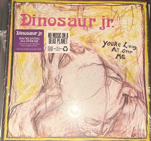 Image of Front Cover of LP - NEW/NEW - DINOSAUR JR., You're Living All Over Me (ReVINYL Edition) (Jagjaguwar; JAG197LP-C3, Europe 2026 Reissue, Indie Exclusive Eco-Mix Vinyl), , Secretly Group has joined in partnership with Music Declares Emergency and the Music Climate Pact to mark World Environment Day 2026 by releasing a number of special edition releases on 100% reclaimed vinyl material.By now, you know the story: J Mascis, Lou Barlow, & Patrick  Murph  Murphy, meet in Amherst, MA. J, Lou & Murph star