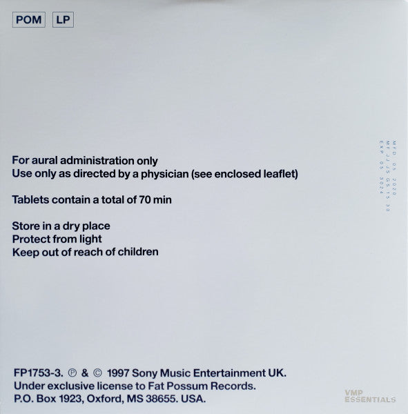 Image of Back Cover of 2xLP - EX/EX - SPIRITUALIZED, Ladies And Gentlemen We Are Floating In Space (Fat Possum / Vinyl Me, Please; FP1753-3, US 2020 Reissue, Pasteback Gatefold, 2 Inners & Insert, Print, 180 Gram Blue (Deep Space) Vinyl, with Obi), ,  - 2426029E