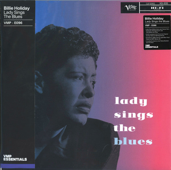 Image of Front Cover of LP - VG+/VG+ - BILLIE HOLIDAY, Lady Sings The Blues (Verve / Vinyl Me, Please; B0032667-01, US 2020 Reissue, Pasteback Sleeve, Booklet, Print, 180 Gram Light Blue Vinyl, with Obi), ,  - 1946065S