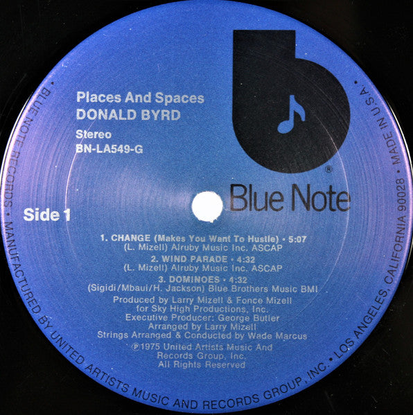Image of Label Cover of LP - G/G+ - DONALD BYRD, Places And Spaces (Blue Note; BN-LA549-G, US 1975, Santa Maria Pressing), All edges of cover are taped. Ring wear and scuffs. Lots of marks on disc but no feelers.,  - 1946088S