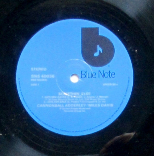 Image of Label Cover of LP - G+/VG - CANNONBALL ADDERLEY, Somethin' Else (Blue Note; BNS 40036, UK 1979 Reissue), Marks on vinyl. More so on Side 2 but don't affect play. Wear to sleeve with ringwear & small tear on bottom right.,  - 1926050E
