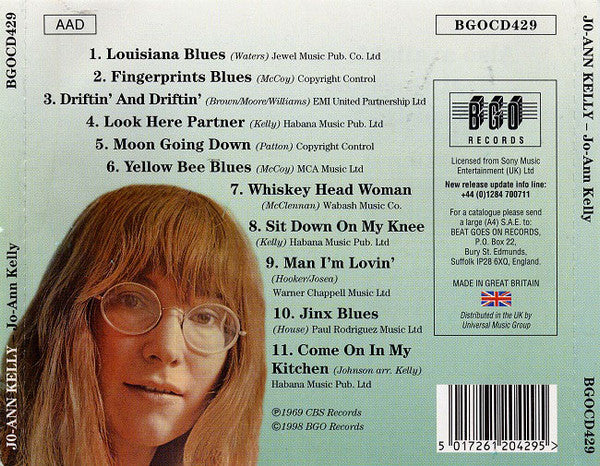 Image of Back Cover of CD - VG+/VG - JO ANN KELLY, Jo-Ann Kelly (BGO Records; BGOCD429, UK 1999 Reissue), ,  - 1916128C