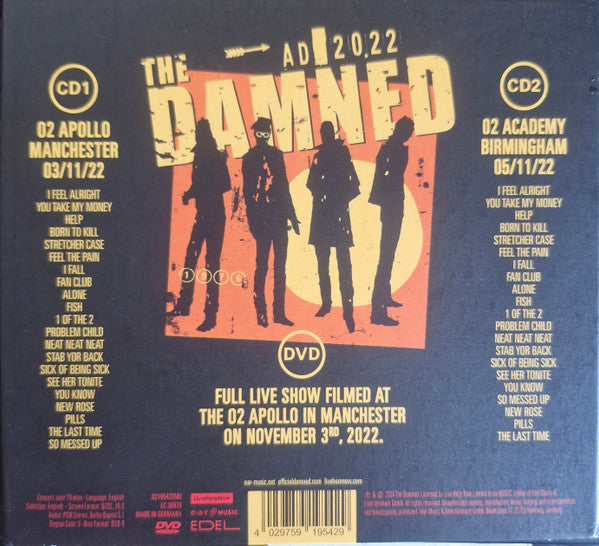 Image of Back Cover of 2xCD - EX/EX - THE DAMNED, AD   2022 (Ear Music; 0219542EMU, Europe 2024 Reissue, With DVD, Deluxe Edition, Limited Edition), SEALED,  - C