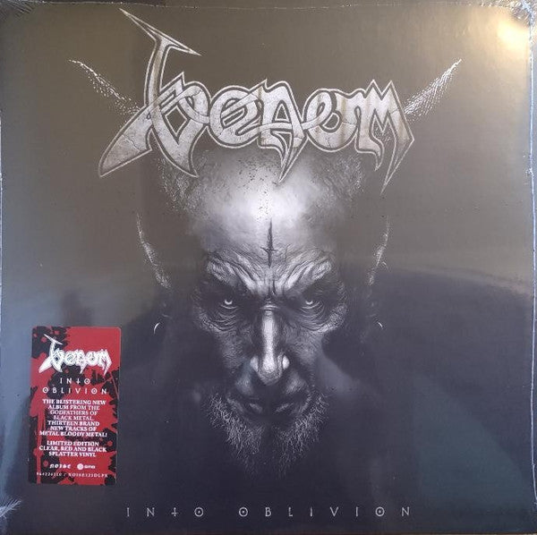 Image of Front Cover of 2xLP - VG+/VG+ - VENOM, Into Oblivion (Noise; 964224110, Worldwide 2026, Gatefold, 2 Inners, Clear w/Red/Black Splatter Vinyl), ,  - 1946075S